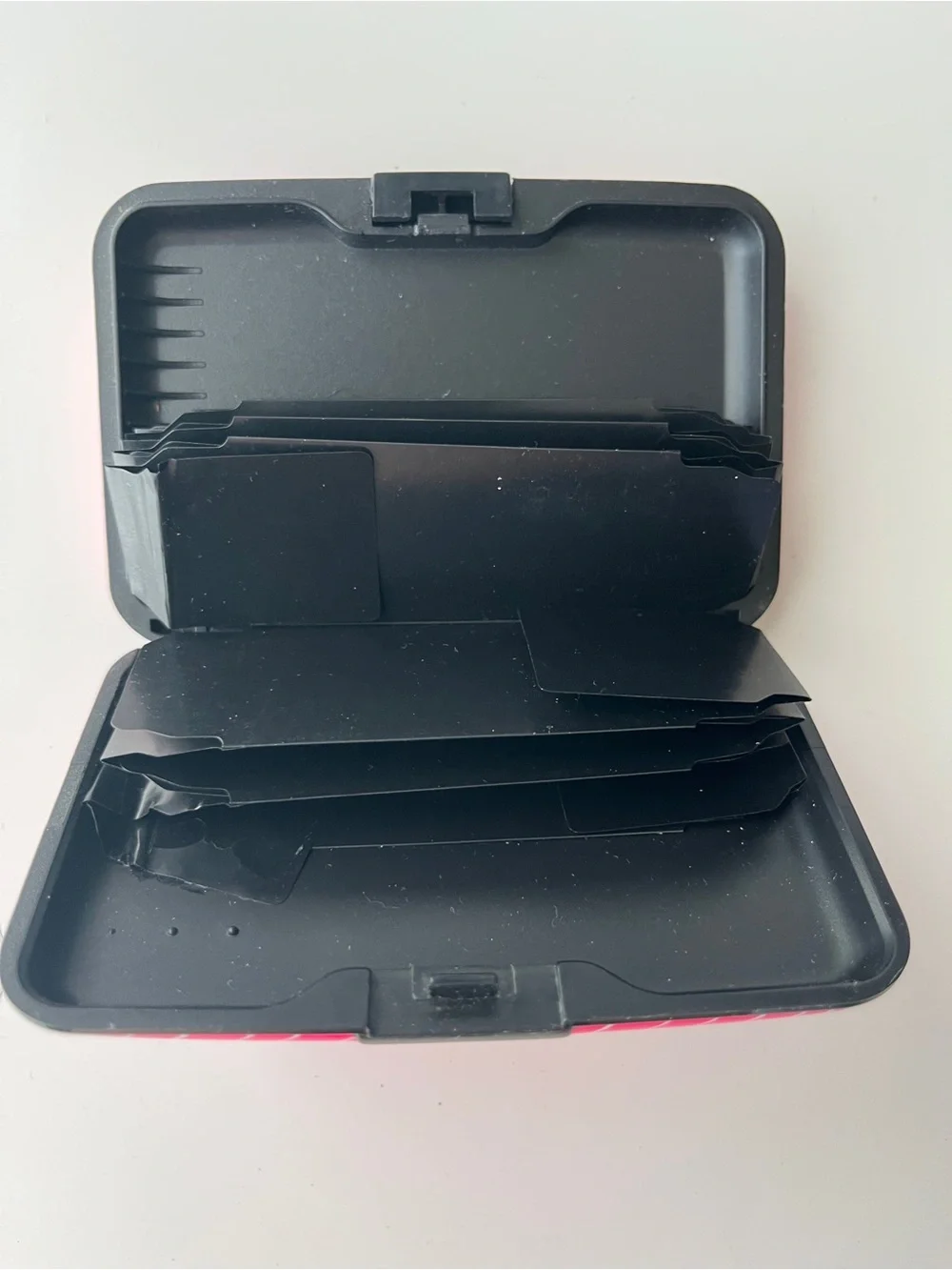 Pink Diagonal Stripe Card Case
